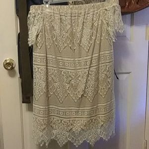 Lace over the shoulder dress